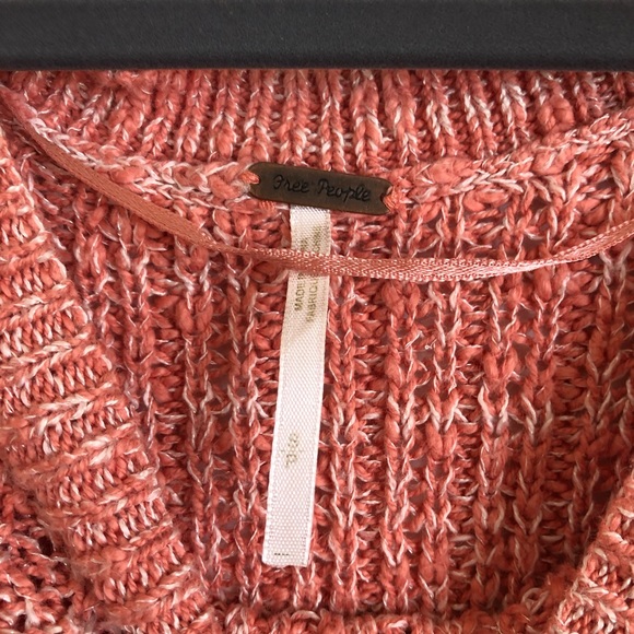 Free People Star Dune Orange Marled knit Sweater Small - Picture 6 of 9